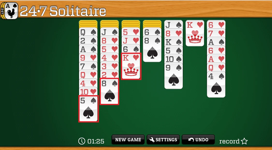 Solitaire canfield